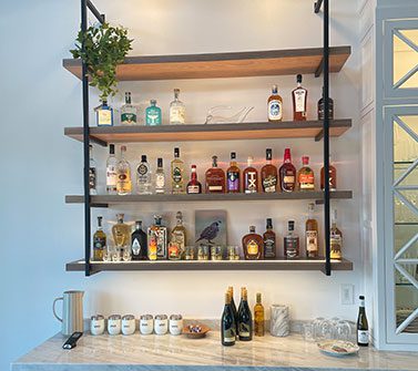 Home Interior with wine shelves